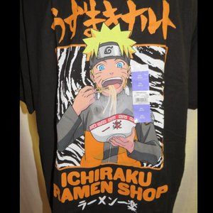 Naruto black short sleeve t-shirt, Men's 2XL